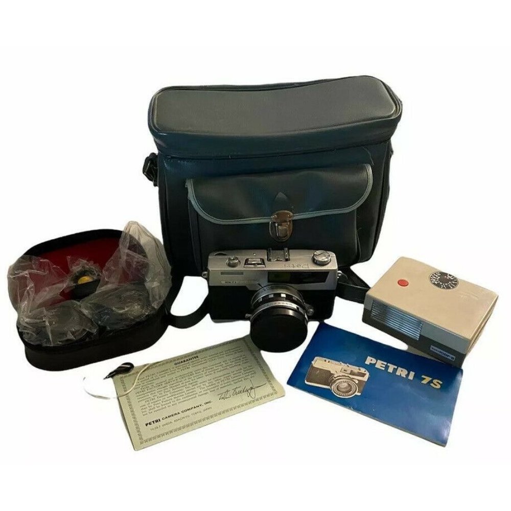 Petri 7S Circle Eye System 35mm Camera with Cases + Manuals + Lens + Camera Bag